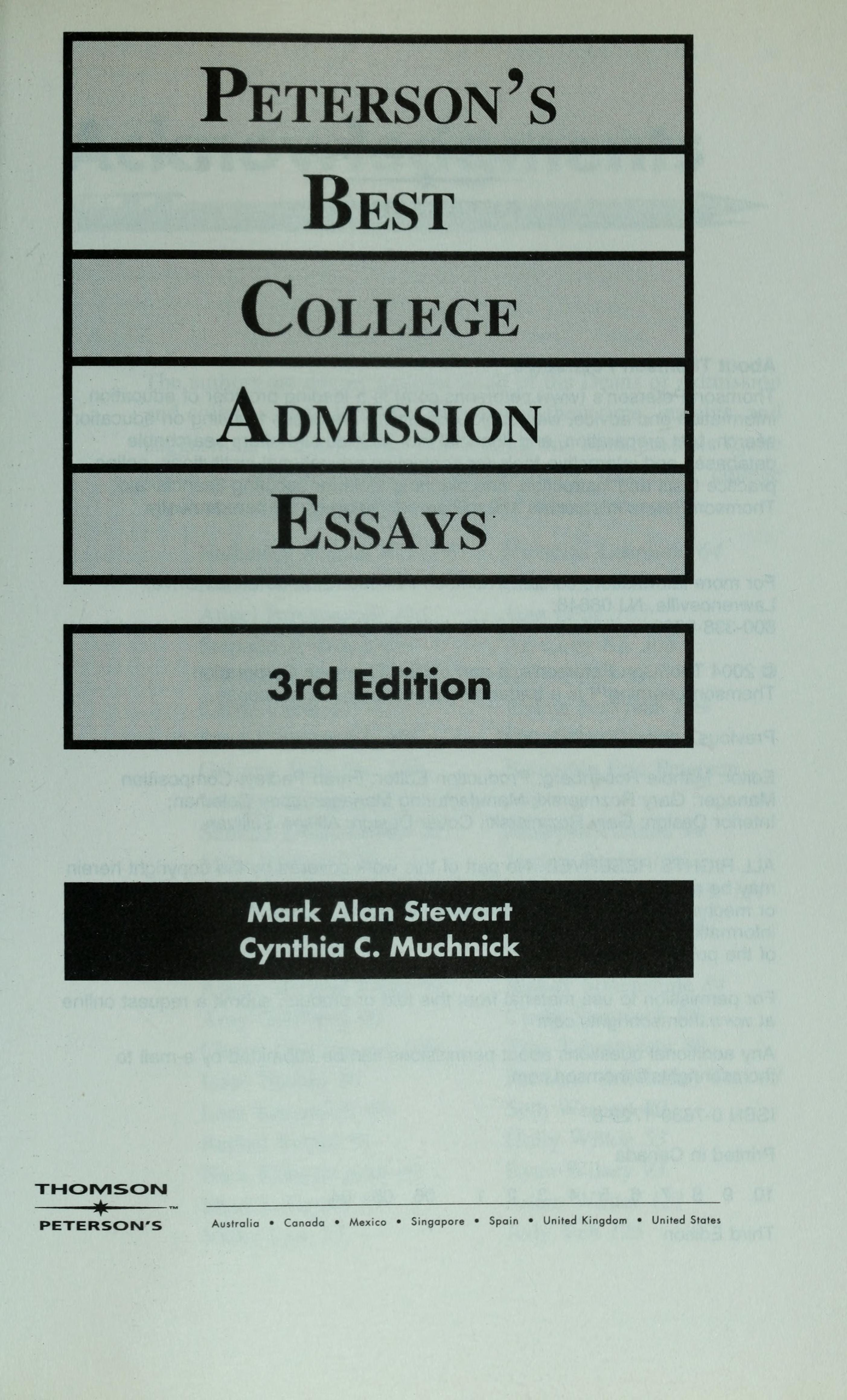 Peterson's Best College Admission Essays