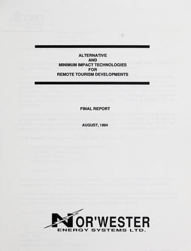 Alternative and Minimum Impact Technologies for Remote Tourism Developments Final Report