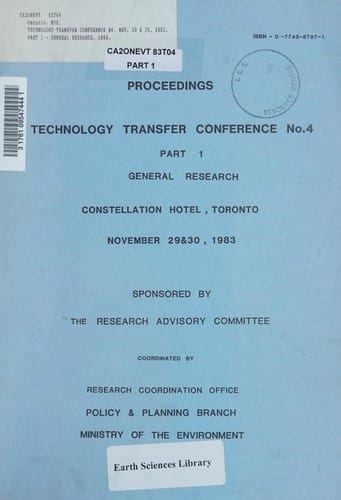 Proceedings : Technology Transfer Conference No. 4, Constellation Hotel, Toronto, November 29 & 30, 1983