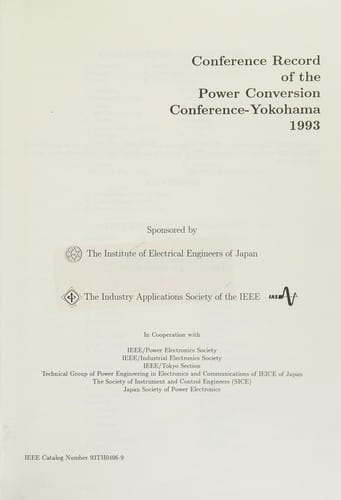 Conference Record of the Power Conversion Conference--Yokohama, 1993
