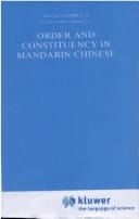 Order and constituency in Mandarin Chinese