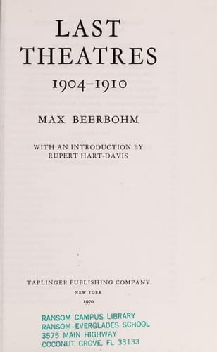 Last theatres, 1904-1910
