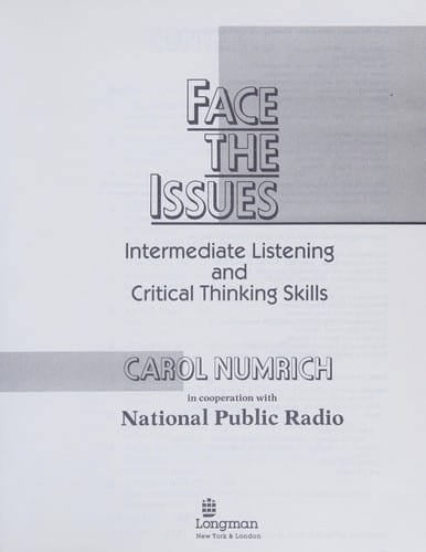 Face the Issues: Intermediate Listening and Critical Thinking Skills