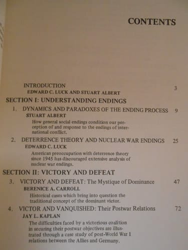 On the Endings of Wars (Political Science Series)