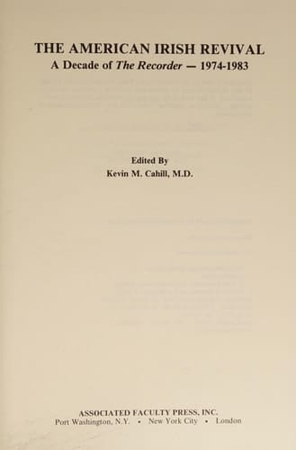 American Irish Revival: A Decade of the Recorder, 1974-1983