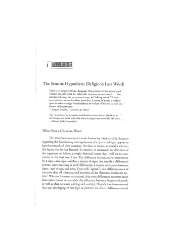 Semites Race, Religion, Literature