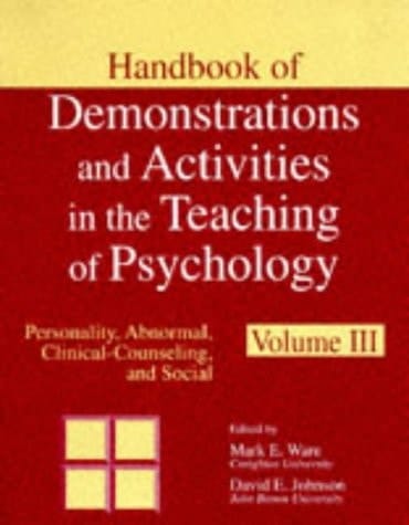 Handbook of Demonstrations and Activities in the Teaching of Psychology Vol. I.. Introductory, Statistics, Research Methods, and History