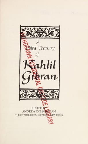 A Third Treasury of Kahlil Gibran