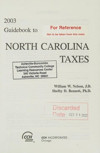 Guidebook to North Carolina Taxes 2003