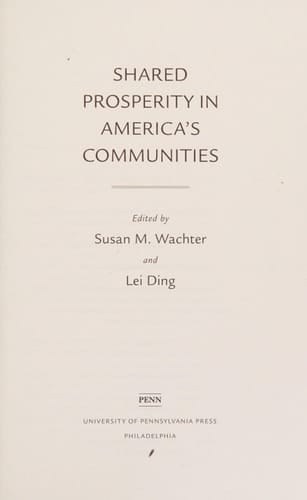 Shared Prosperity in America's Communities