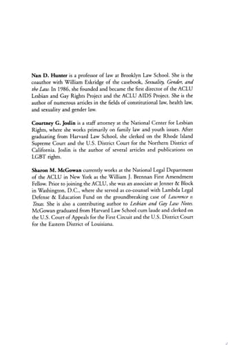 The Rights of Lesbians, Gay Men, Bisexuals, and Transgender People The Authoritative ACLU Guide to the Rights of Lesbians, Gay Men, Bisexuals, and Transgender People, Fourth Edition