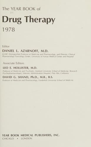 The Yearbook of Drug Therapy 1978