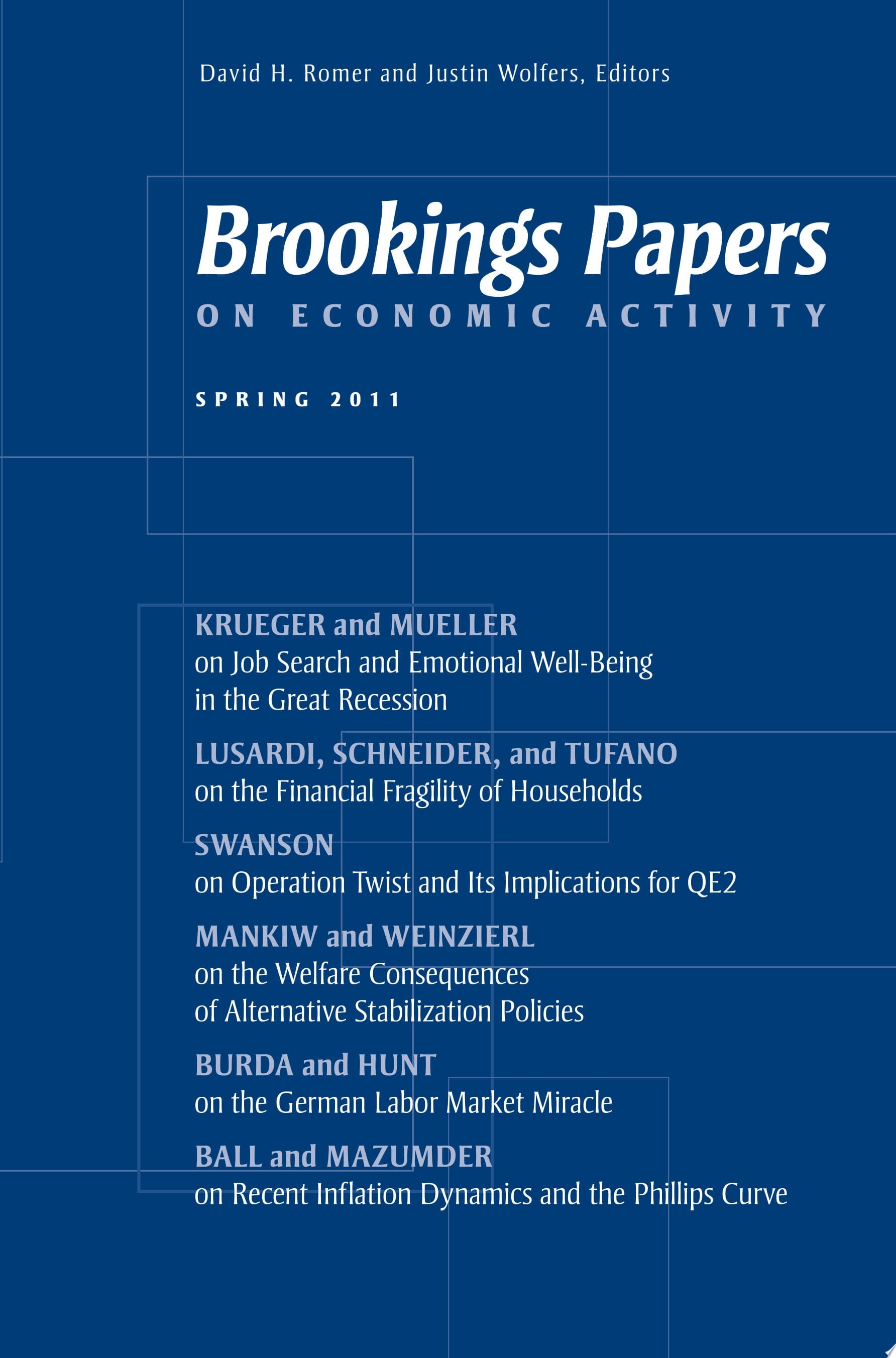 Brookings Papers on Economic Activity Spring 2011