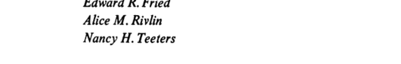 Setting National Priorities The 1973 Budget
