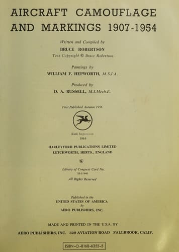 Aircraft Camouflage and Markings, 1907-1954