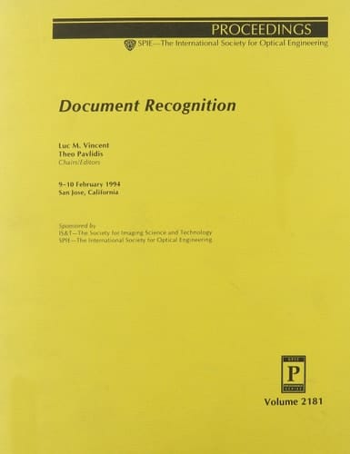 Document Recognition 9-10 February 1994, San Jose, California