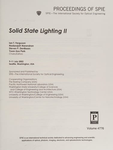 Solid State Lighting II (Proceedings of Spie)