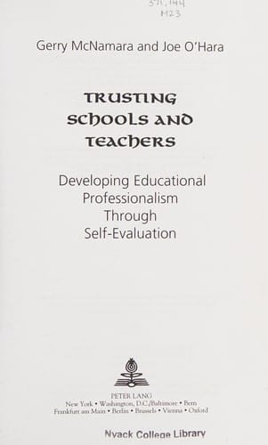 Trusting schools and teacher: developing educational professionalism through self-evaluating