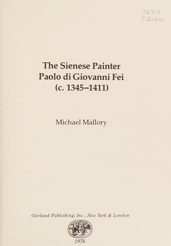 SIENESE PAINT PAOLO (Outstanding dissertations in the fine arts)