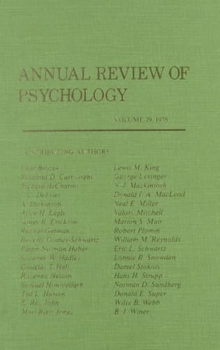 Annual Review of Psychology Volume 29, 1978