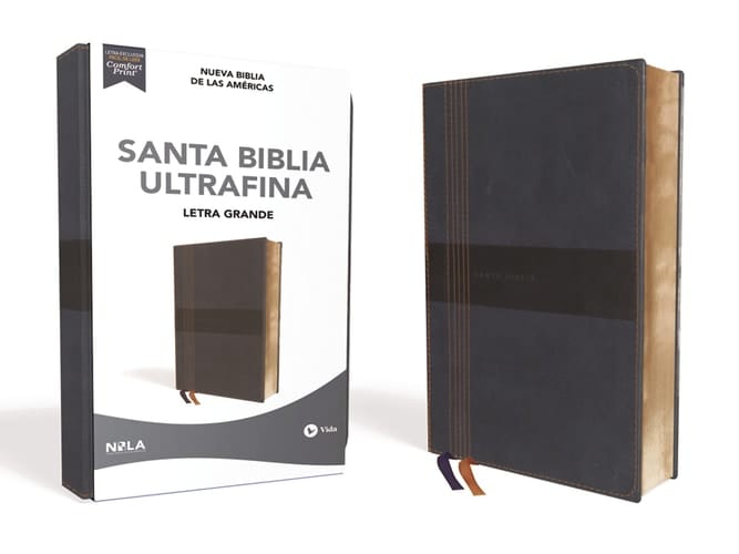 NBLA, Santa Biblia, Ultrafina, Letra Grande, Tamaño manual, Leathersoft, Azul, Palabras de Jesús en Rojo