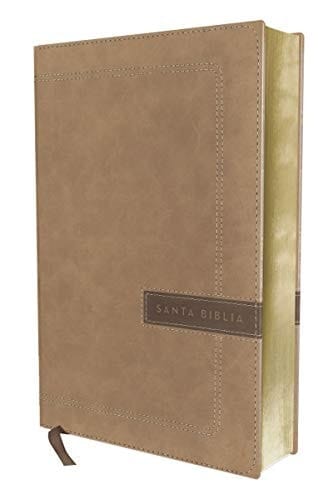 NBLA Santa Biblia, una Columna con Referencias, Letra Grande, Leathersoft, Beige, Edición Letra Roja