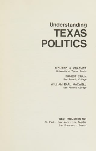 Understanding Texas Politics