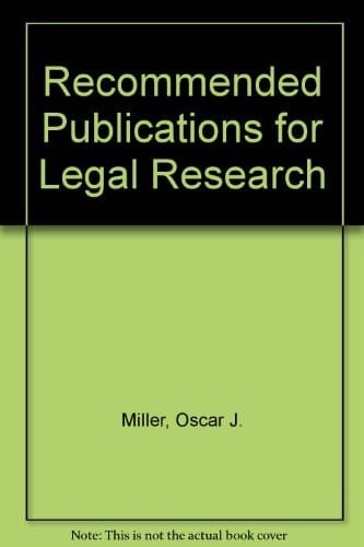 Recommended Publications for Legal Research, 1979