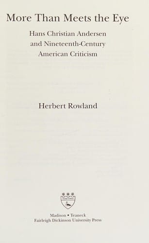 More than meets the eye: Hans Christian Andersen and nineteenth-century American criticism