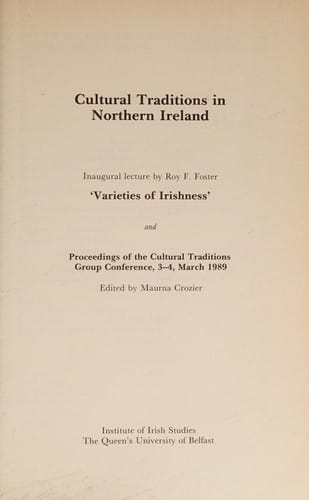 Cultural Traditions in Northern Ireland: varieties of Irishness