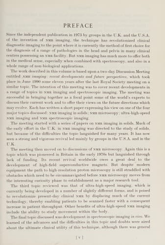 NMR Imaging Proceedings of a Royal Society Discussion Meeting Held on 5 and 6 June 1990