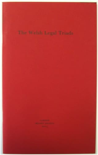 The Welsh Legal Triads (Selden Society Lecture Series)