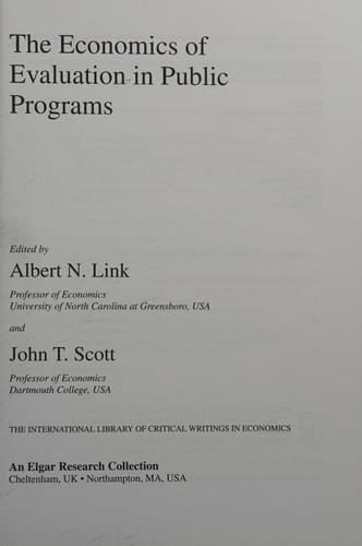 The Economics of Evaluation in Public Programs