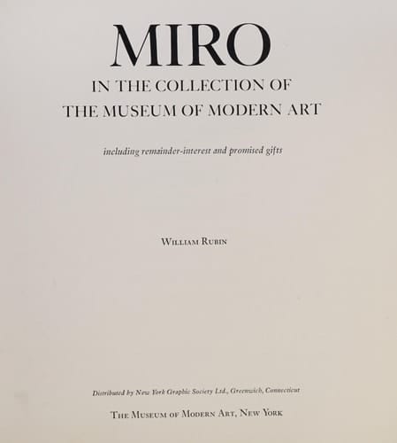 Miro in the Collection of the Museum of Modern Art