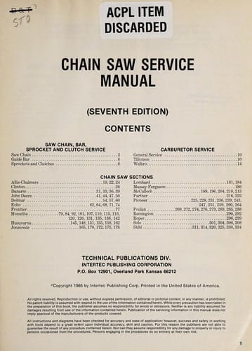 Chain Saw Service Manual