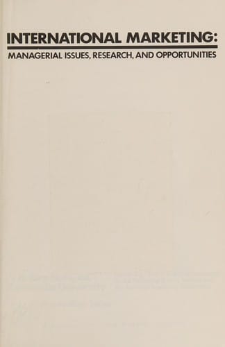 International Marketing: Managerial Issues, Research, and Opportunities (Proceedings series)