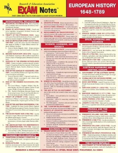 EXAMNotes for European History 1648 - 1789 (EXAMNotes)