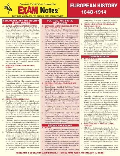 EXAMNotes for European History 1848 - 1914 (EXAMNotes)