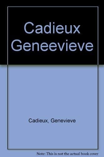 Geneviève Cadieux : Morris and Helen Belkin Art Gallery, Vancouver, 16.4. - 13.6.1999 ; Art Gallery of Hamilton, 20.1. - 27.2.2000 ; Musée des beaux-arts de Montréal / - The Montreal Museum of Fine Arts, 6.5. - 2.7.2000