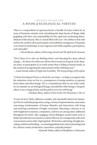 A Book of Ecological Virtues