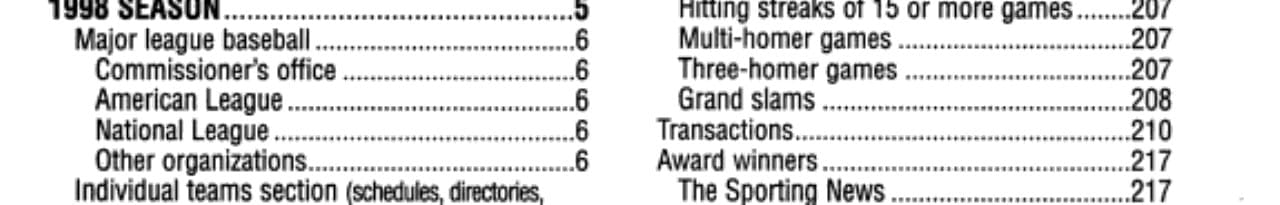 Baseball Guide, 1998