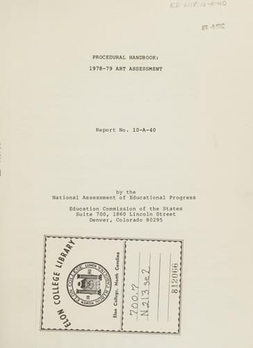 Procedural handbook, 1978-79 art assessment (Report)