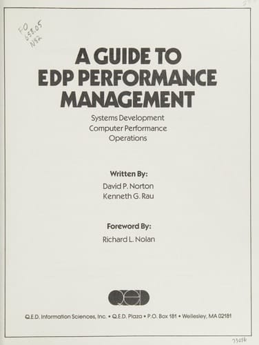 A Guide to EDP Performance Management Systems Development, Computer Performance, Operations