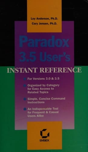 Paradox 3.5 User's Instant Reference