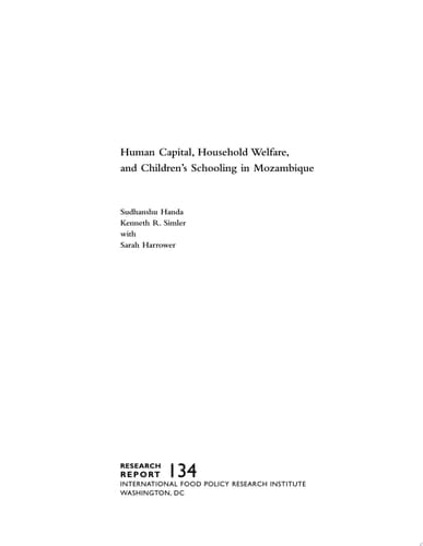 Human Capital, Household Welfare, and Children's Schooling in Mozambique