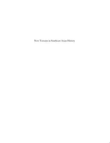 New Terrains in Southeast Asian History