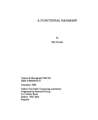 A Functional Database