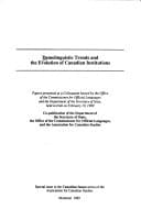 Demolinguistic Trends and the Evolution of Canadian Institutions, Anglais