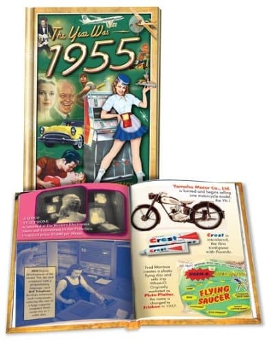 1955 Flickback Mini-Book: Hardcover 65th Birthday Gift