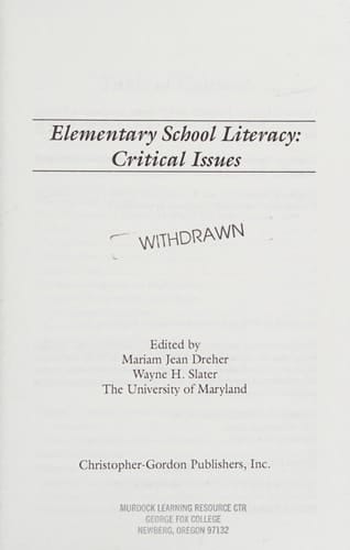 Elementary School Literacy: Critical Issues